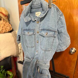 Universal Thread Women's Short Sleeve Denim Jumpsuit
